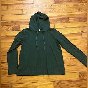 Loft | Olive green waffle knit hoodie